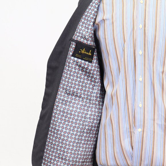 Vintage 1970s 42R Gray Solid 2-Button Sport Coat Blazer Jacket P235 - Picture 8 of 10